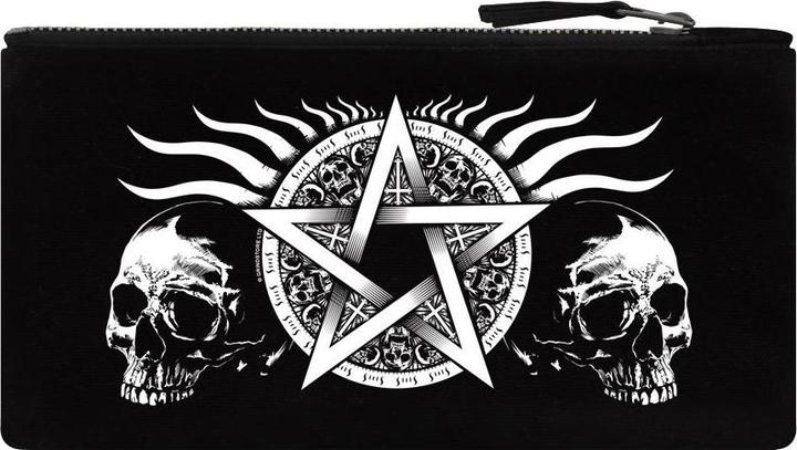Image du produit Grindstore Étui à crayons avec motif de tête de mort et pentagramme
