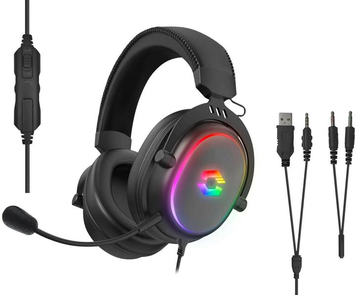 Actual product image Speedlink CONUX RGB Stereo Gaming Headset - for PC/PS5/PS4/Xbox Series X/S/Switch/OLED/Lite, black (Cable)