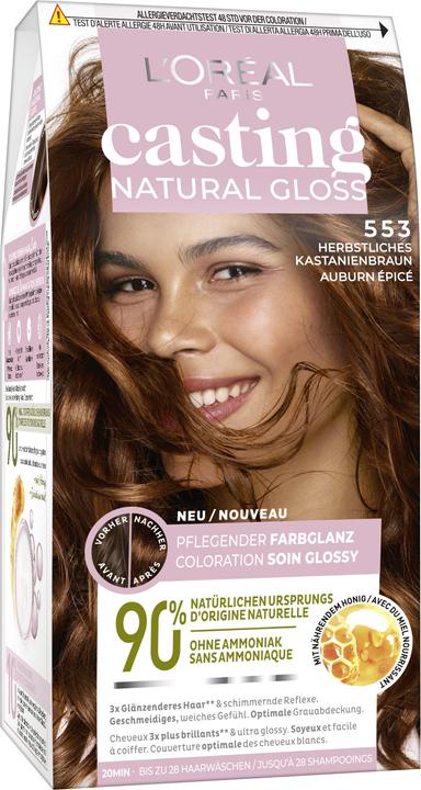 L'Oréal Paris Natural Gloss Coloration 553 Spiced Auburn 395 (553 Herbstliches Kastanienbraun)