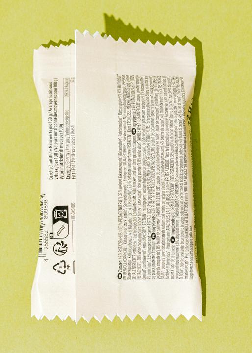 Produktbild KoRo Bio Gefüllte Waffelschnitte mit Pistazienmus und weissem Kakaoerzeugnis (12 Stk., 264 g)