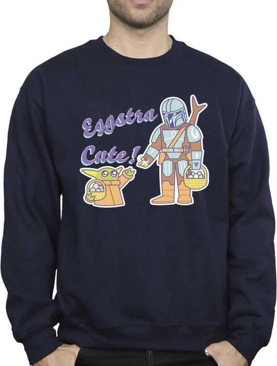 Actual product image Star Wars Mens The Mandalorian Eggstra Cute Grogu Sweatshirt (XXL)