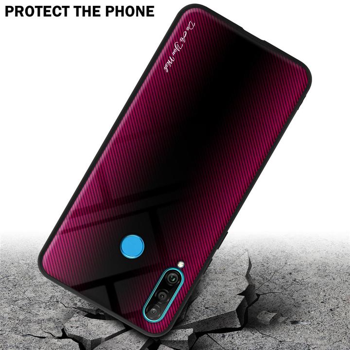 Produktbild Cadorabo TPU Gestreiftes Glas Cover (Huawei P30 Lite)