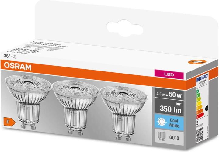 Productafbeelding Osram Basis PAR16 (GU10, 4.30 W, 350 lm, 3 x, F)