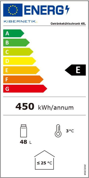Energy Label Kibernetik Beverage refrigerator 48 litres (48 l)