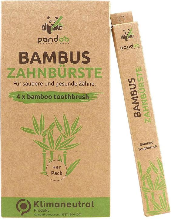 Pandoo Bambus Zahnbürsten (Mittel, 4 x)