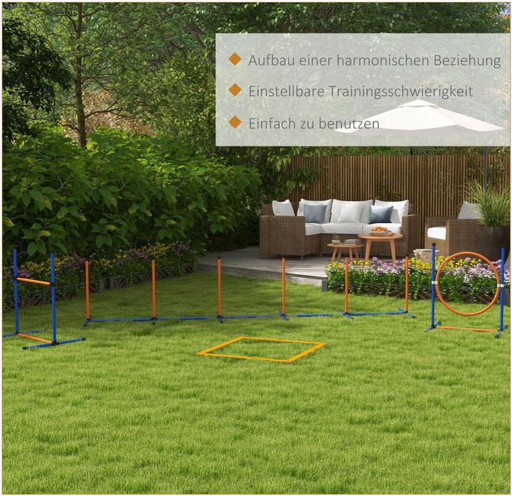 Immagine prodotto PawHut Hunde Agility Set Kunststoff, Oxfordstoff Orange+Blau (Destrezza)