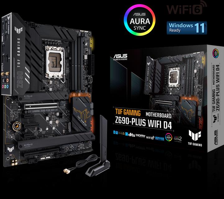 Produktbild ASUS TUF Gaming Z690-Plus Wifi (LGA 1700, Intel Z690 (DDR4), ATX)