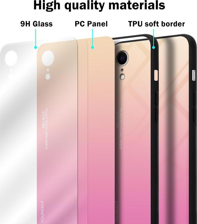 Produktbild Cadorabo TPU 2 Farben Glas Cover (Apple iPhone XR)