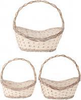 IKO Cesti in vimini bianco/grigio h=39-50cm l=35-52cm (3 x)