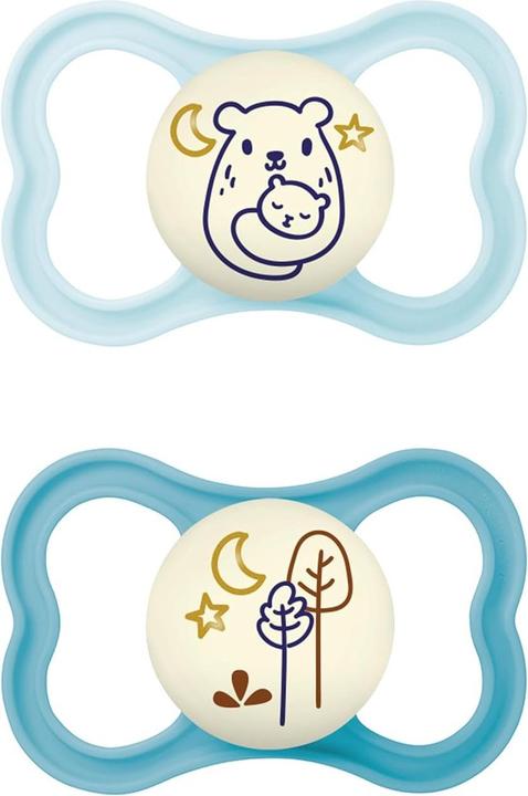 Immagine prodotto MAM Ciuccio in silicone Air Night, 2 pezzi, 6-16 mesi (2 x, 6 - 16 M.)