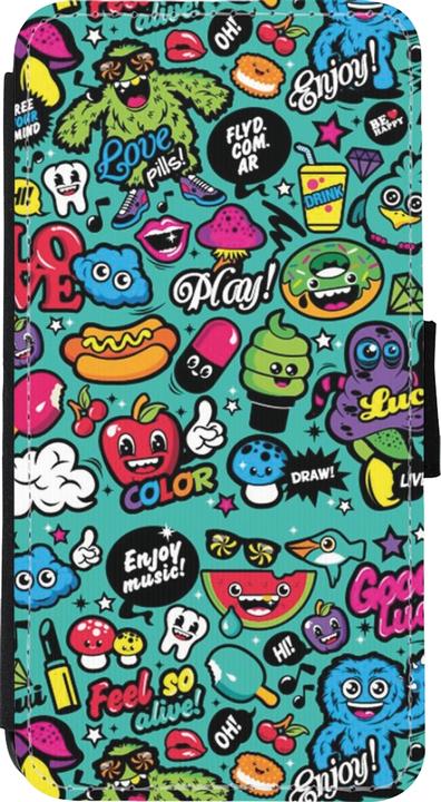 Actual product image PhoneLook Wallet cover black cartoons old school (Apple iPhone XS Max)