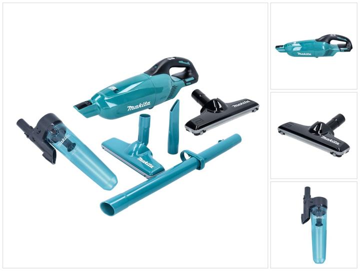 Produktbild Makita DCL 281 FZ Akku Staubsauger 18 V Brushless + Zyklon Abscheidervorsatz + Teppich Bodendüse - o