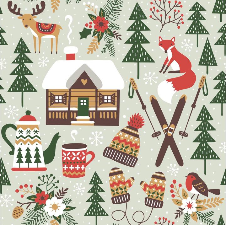 Produktbild Paper + Design Weihnachtsservietten Winter Cabin 33 cm x 33 cm, 20 Stück (20 x, 3 x 17 x 17 cm)