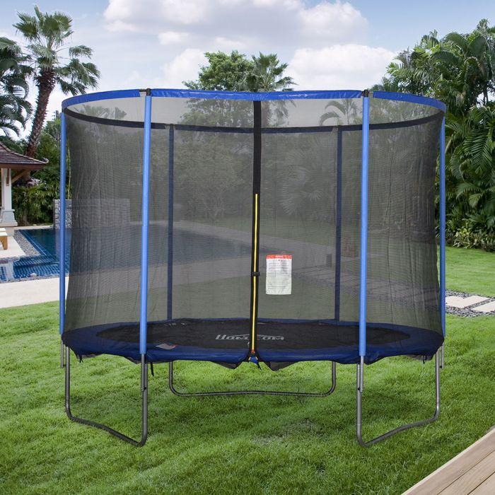 Produktbild Swisshandel24 Trampolin mit Sicherheitsnetz Gartentrampolin für Innen- und Aussenbereich Fitnesstrampolin Stahl Bl (305 cm)