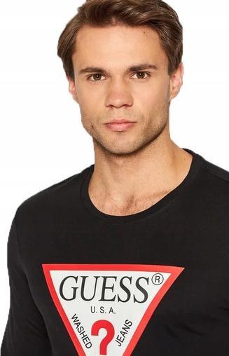 Image du produit Guess Chemise CN LS ORIGINAL Logo pour homme, Noir/Rouge vif/Blanc, M (M)