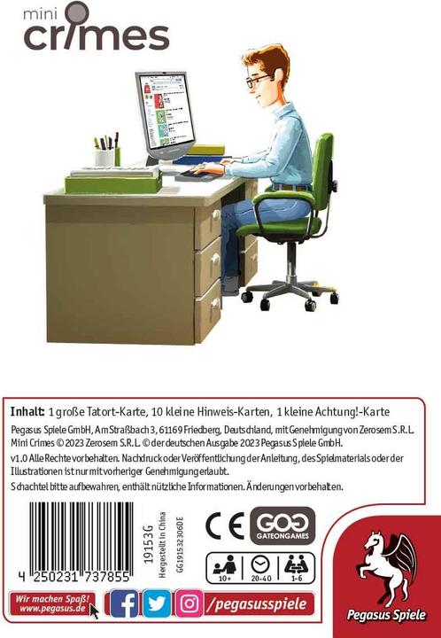 Actual product image Pegasus MiniCrimes - Game over (German)