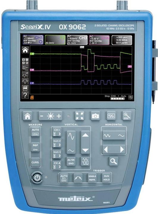 Image du produit Metrix OX 9062 Oscilloscope numérique 60 MHz 2 canaux 2.5 GSa/s 100 kpts 12 Bit Dig (CAT II 1000V, CAT III 600V)