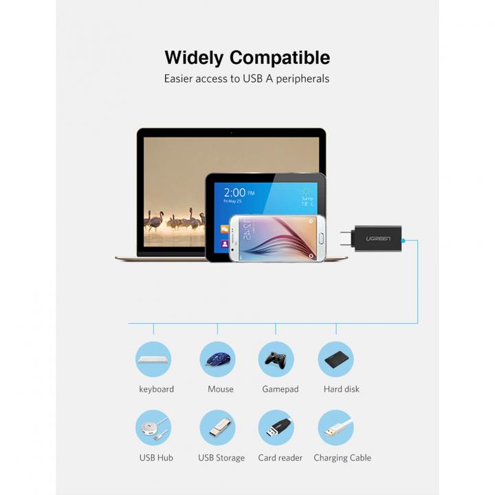 Actual product image Ugreen USB-C 3.1 to USB-A 3.0 Jack Adapter (USB-A, 28 cm)