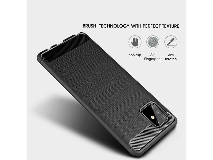 Actual product image Screenguard Samsung Galaxy Note10 Lite Cover Carbon Brushed Soft TPU (Samsung Galaxy Note 10 Lite)