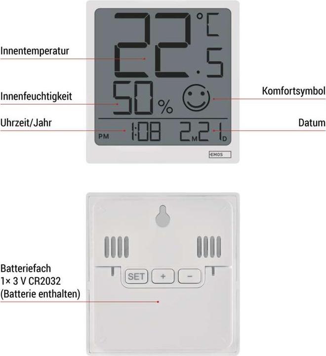 Produktbild Emos Digitales Thermometer mit Hygrometer E0522