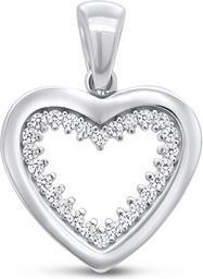 Produktbild Brilio Silver - Silver pendant with zircons Heart PEN02