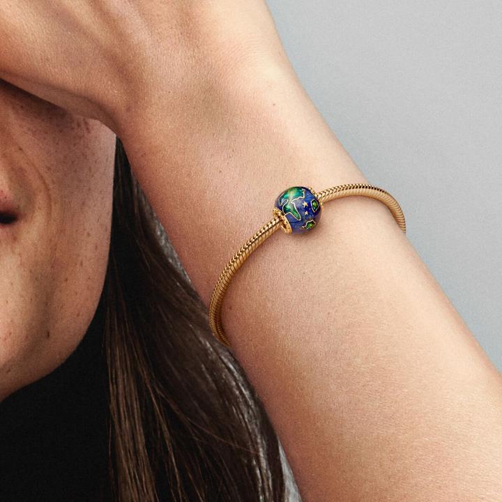Produktbild Pandora Planet Erde Charm (Metall, Vergoldet, Emaille)