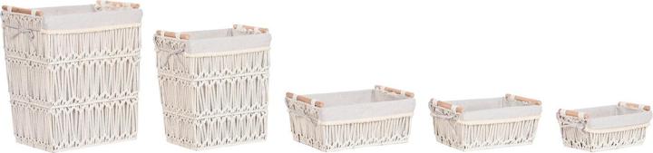 Actual product image Esprit Laundry basket Home White Natural Metal Shabby Chic 42 x 32 x 51 cm 5 Pieces