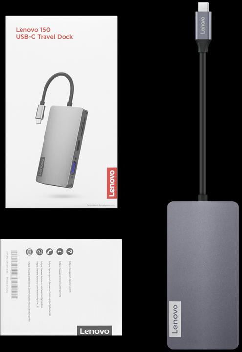 Produktbild Lenovo 150 USB-C Travel Dock (P) (USB-C, 4 Ports)