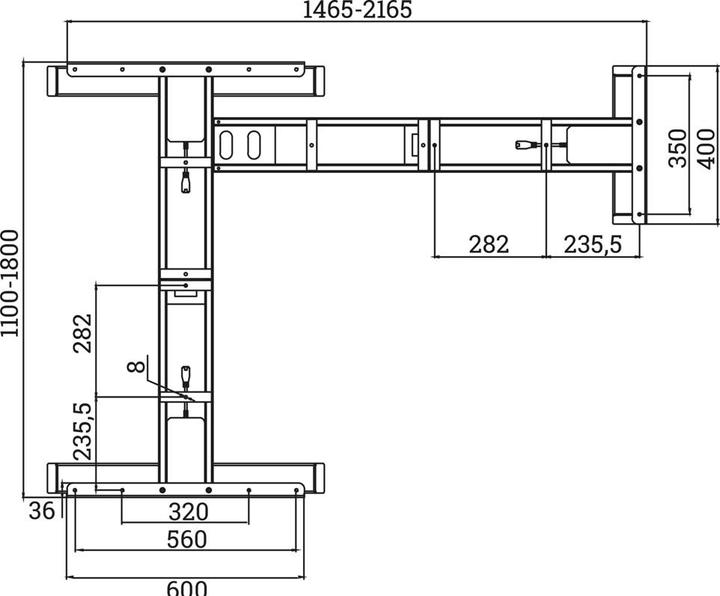 Immagine prodotto OK-Line Telaio elettronico per scrivania con altezza regolabile TRD Fl