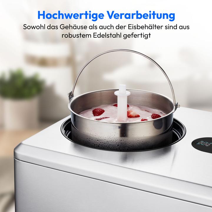 Produktbild Medion SMARTE SPEISEEISMASCHINE MD 12170 Smartphonesteuerung, Kapazität für 2 Liter Eis, HD LED-Display, he