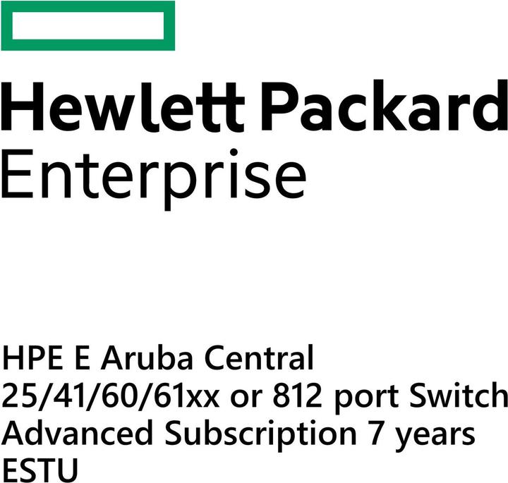 Actual product image HPE E Aruba Central, 25/41/60/61xx or 8-12 port Switch, Advanced Subscription, 7 years, E-STU (25 ports)