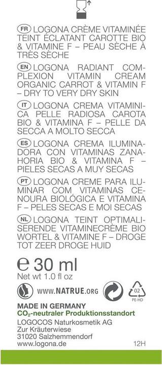 Actual product image Logona Face Cream Radiant Complexion Vitamin Cream 30 ml (30 ml)