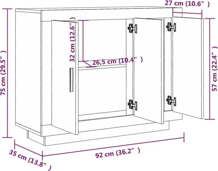 Produktbild VidaXL Ella (92 x 35 x 75 cm)