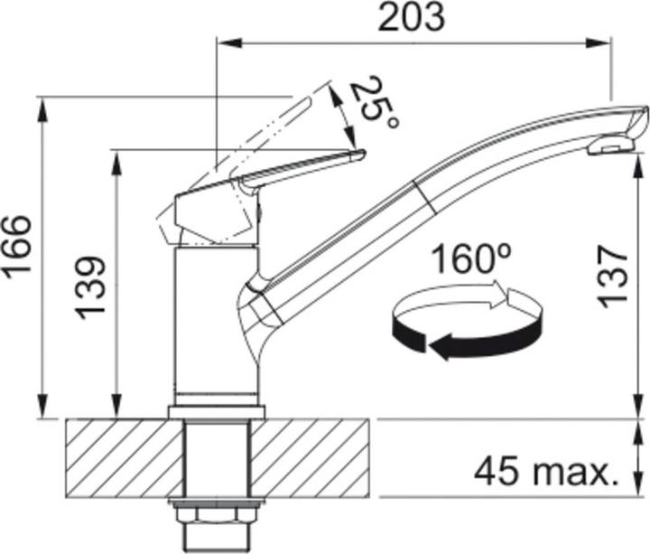Actual product image Franke Armatur Lisa Schwenkauslauf Hochdruck C