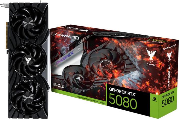 Image du produit Gainward GeForce RTX 5080 Phoenix V1 (DLSS 4, 3x DisplayPort, 1x HDMI 2.1) (16 Go)