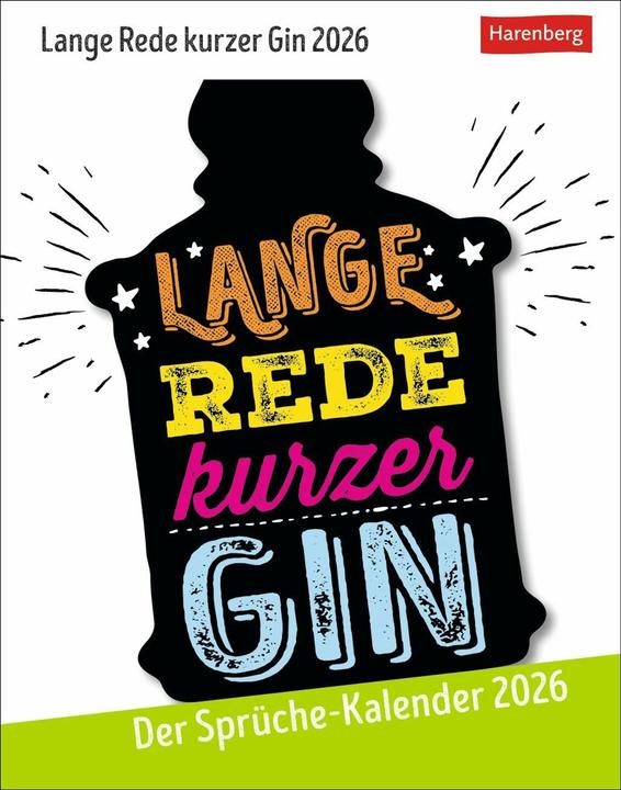 Produktbild Harenberg Lange Rede kurzer Gin Tagesabreisskalender 2026 - Der Sprüche-Kalender (11 x 14 cm, Deutsch)