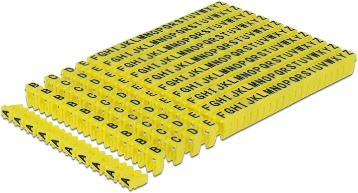 Produktbild Delock Kabelkennzeichnung Clips A-Z gelb, 10x 26 Stück