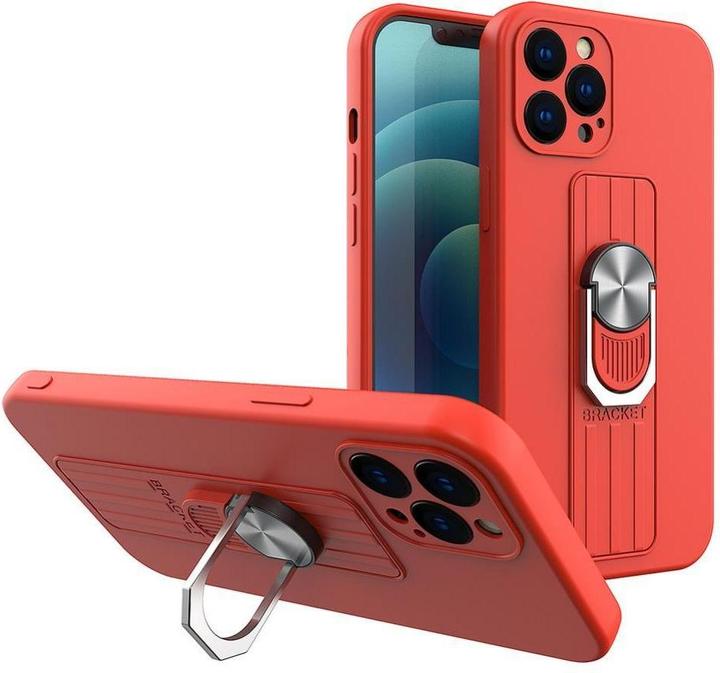 Image du produit Hurtel Etui en silicone avec prise en main et support pour Xiaomi Redmi 10X 4G / Xiaomi Redmi Note 9 rouge (Xiaomi Redmi 10X, Xiaomi Redmi Note 9)