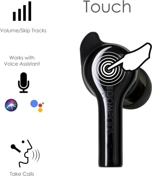 Immagine prodotto Boompods Bassline GO Bluetooth® HiFi In Ear Cuffie in ear con controllo del volume, resistenti al sudore... (NC, 7 h, Senza fili)