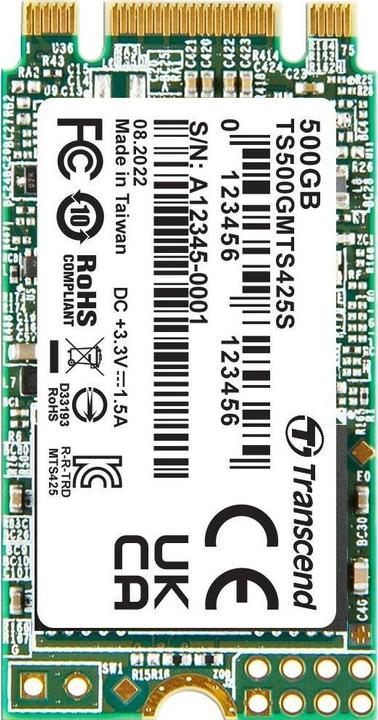 Actual product image Transcend SATA III M.2 SSDs (500 GB, M.2 2242)