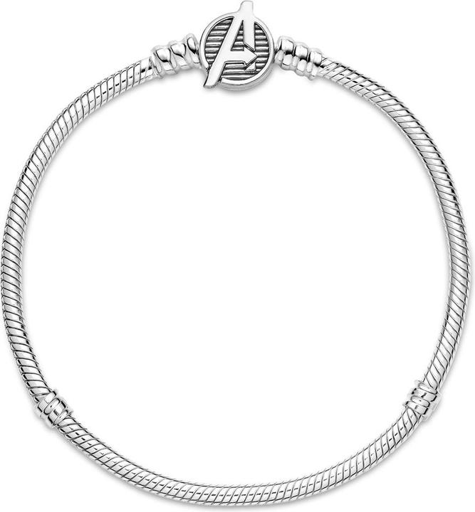 Actual product image Pandora Moments Marvel The Avengers Logo Snake Chain Bracelet (23 cm, Silver 925)