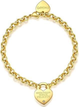 Image du produit Sagapo S'AgapÃµ - Bracelet ludique plaqué or avec coeur Be My Always SBM81