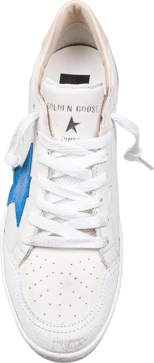 Actual product image Golden Goose ballstar sneakers in white leather with bluette star (42)