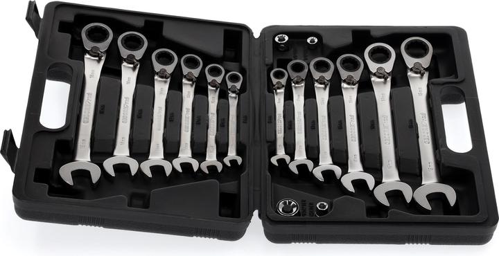 Actual product image Gedore red R07203016 Combination ratchet open-end spanner set SW8-19 mm 16 pieces (19 mm, 8 mm, 10 mm, 14 mm, 18 mm, 11 mm, 12 mm, 17 mm, 15 mm, 13 mm, 9 mm, 16 mm)