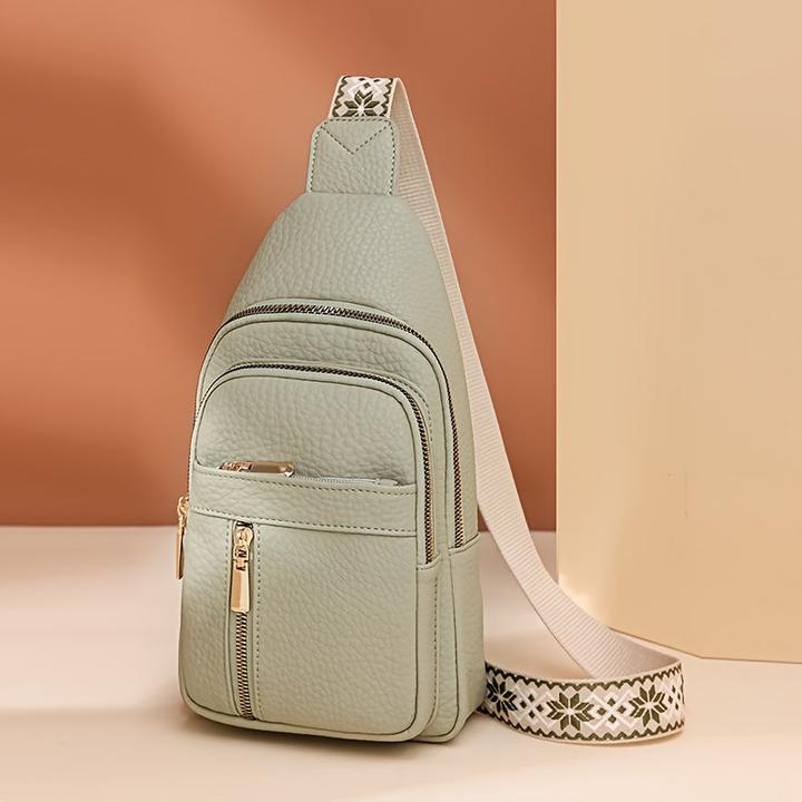 Image du produit Only-Bags.Store Sac de poitrine vintage avec plusieurs poches et fermeture à glissière, sac à bandoulière sport