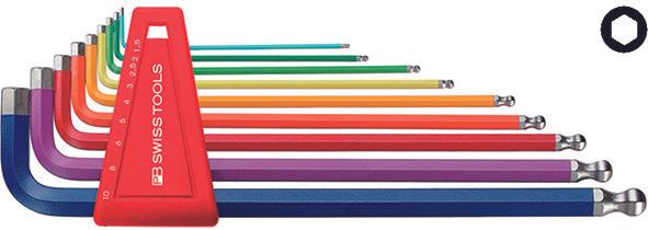 Produktbild PB Swiss Tools Stiftschlüsselsatz - PB Rainbow - lang - Kugelkopf