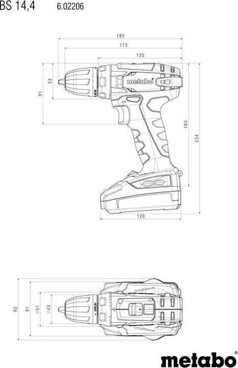 Produktbild Metabo BS 14.4 (Akkubetrieb)
