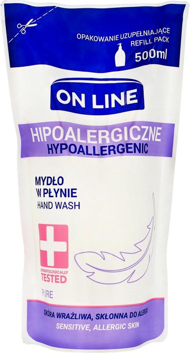 On Line Pure Hypoallergene Vloeibare Zeep - Navulling 500ml (Vloeibare zeep, 500 ml)
