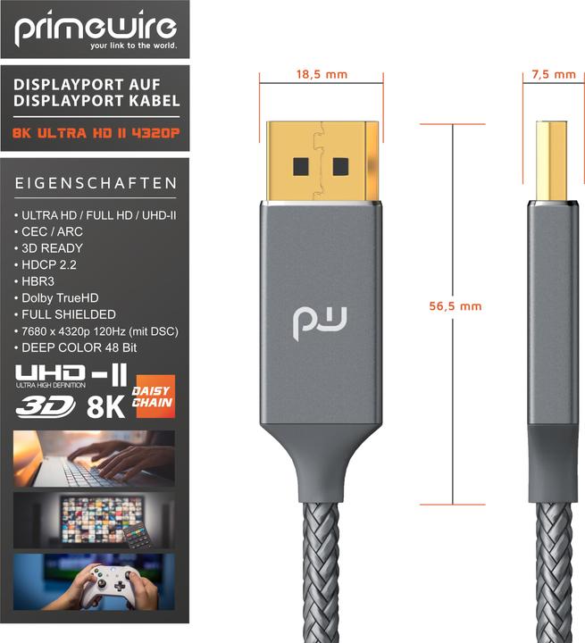 Actual product image Primewire DisplayPort – DisplayPort (3 m, DisplayPort)