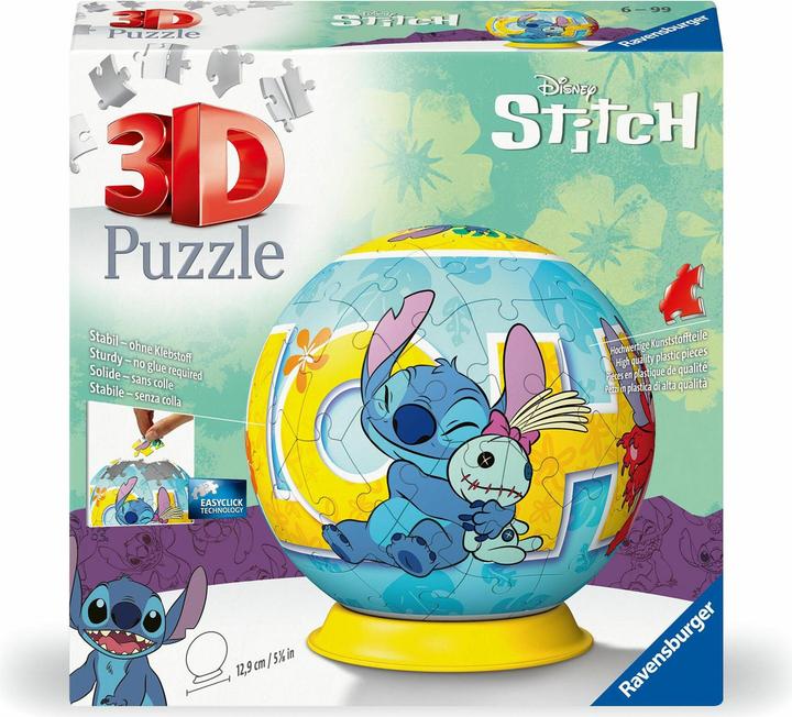 Image du produit Ravensburger 3D Puzzle 11596 - Puzzle-Ball Disney Stitch - Puzzle-Ball pour adultes et enfants à partir de (72 pièces)